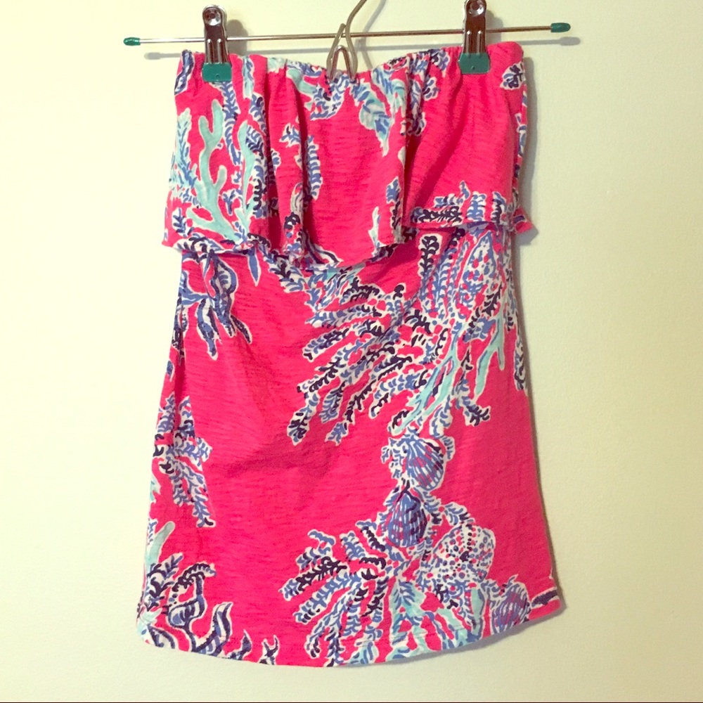 Lilly Pulitzer Strapless Blouse Xs